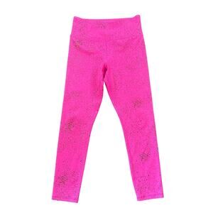 Zyia Light N Tight Leggings Hot Pink Stay Gold 7/8 Length 6-8 Mid Rise High Rise